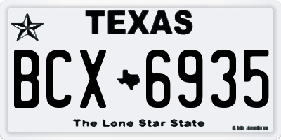 TX license plate BCX6935