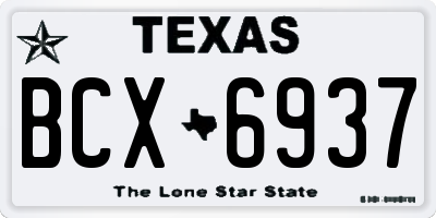 TX license plate BCX6937