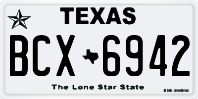 TX license plate BCX6942