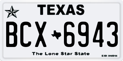 TX license plate BCX6943