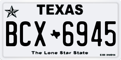 TX license plate BCX6945