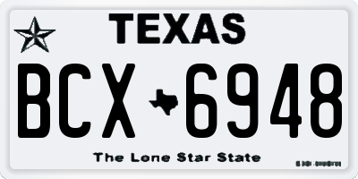 TX license plate BCX6948