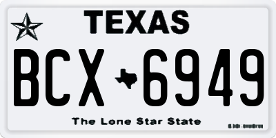TX license plate BCX6949