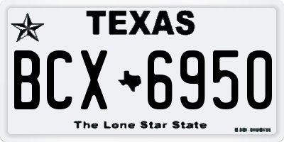 TX license plate BCX6950