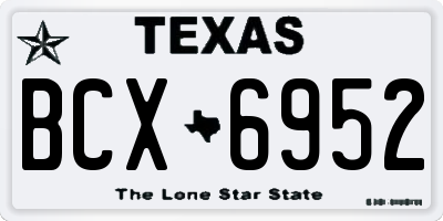 TX license plate BCX6952
