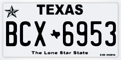 TX license plate BCX6953