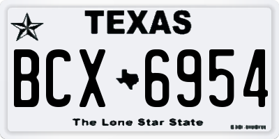 TX license plate BCX6954
