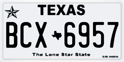 TX license plate BCX6957