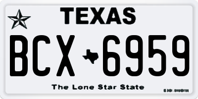 TX license plate BCX6959