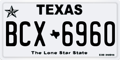 TX license plate BCX6960