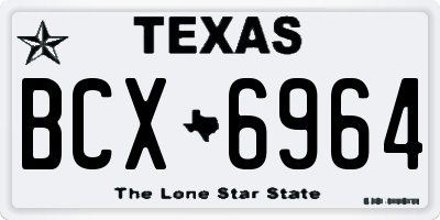 TX license plate BCX6964