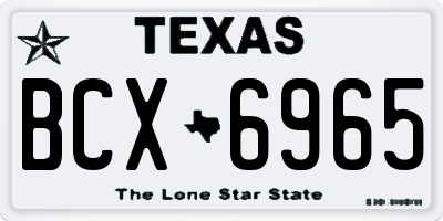 TX license plate BCX6965