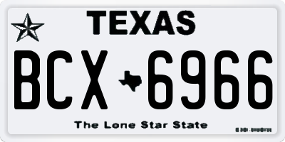 TX license plate BCX6966