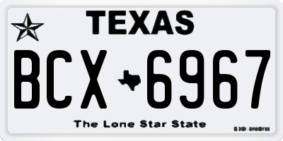 TX license plate BCX6967
