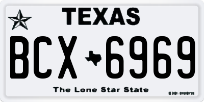 TX license plate BCX6969