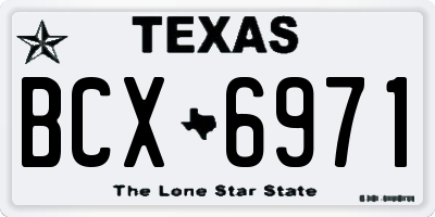 TX license plate BCX6971