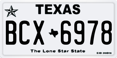 TX license plate BCX6978