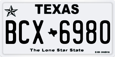 TX license plate BCX6980