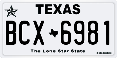 TX license plate BCX6981