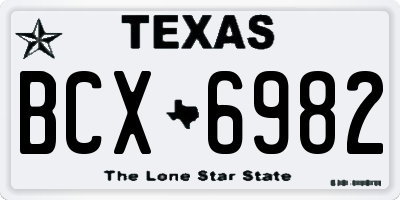 TX license plate BCX6982