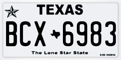 TX license plate BCX6983