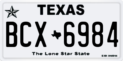 TX license plate BCX6984