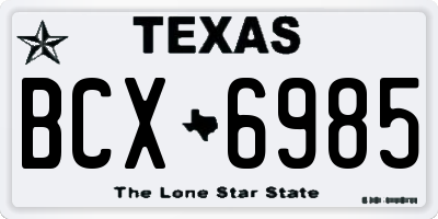 TX license plate BCX6985