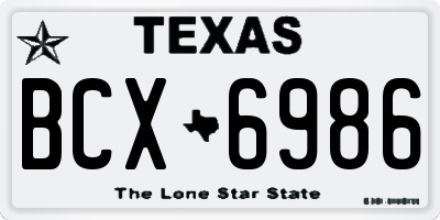 TX license plate BCX6986
