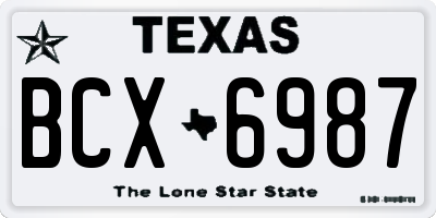 TX license plate BCX6987