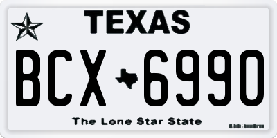 TX license plate BCX6990