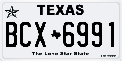 TX license plate BCX6991
