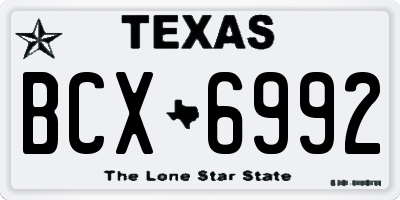 TX license plate BCX6992