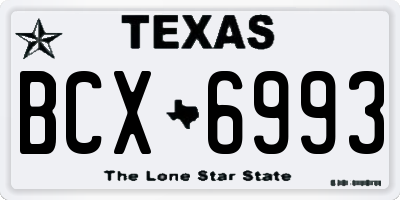 TX license plate BCX6993