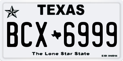 TX license plate BCX6999
