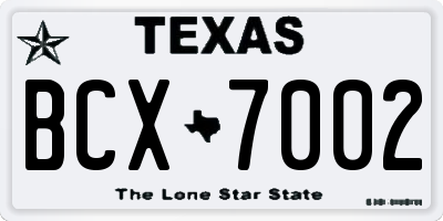 TX license plate BCX7002