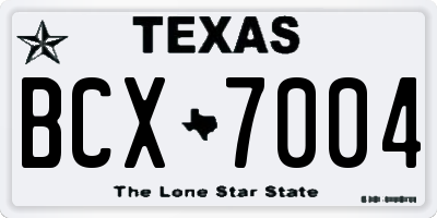 TX license plate BCX7004