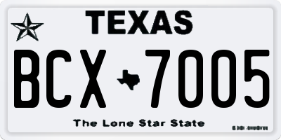 TX license plate BCX7005