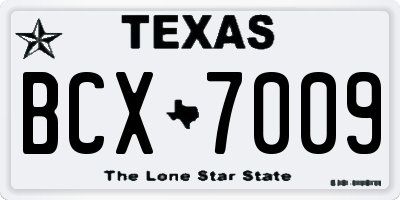 TX license plate BCX7009
