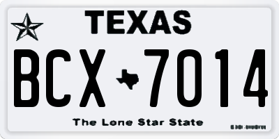 TX license plate BCX7014