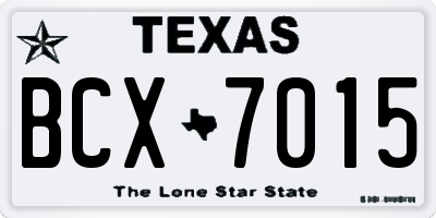 TX license plate BCX7015