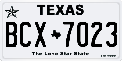 TX license plate BCX7023