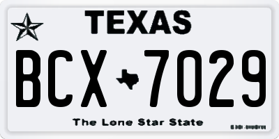 TX license plate BCX7029