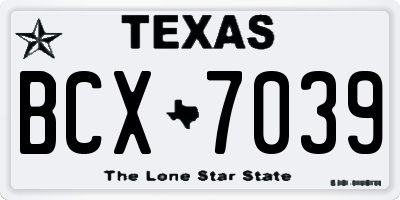 TX license plate BCX7039