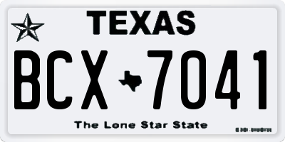 TX license plate BCX7041