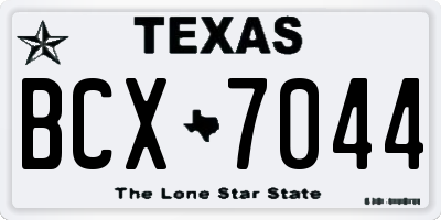 TX license plate BCX7044