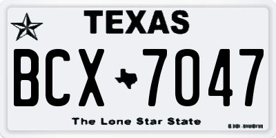 TX license plate BCX7047