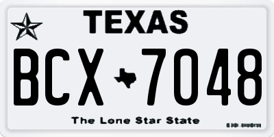 TX license plate BCX7048