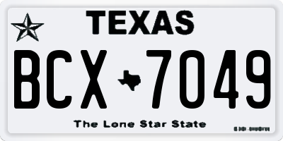 TX license plate BCX7049
