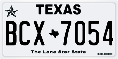 TX license plate BCX7054