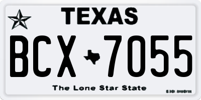 TX license plate BCX7055